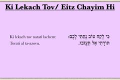 Ki Lekach Tov / Eitz Chayim Hi