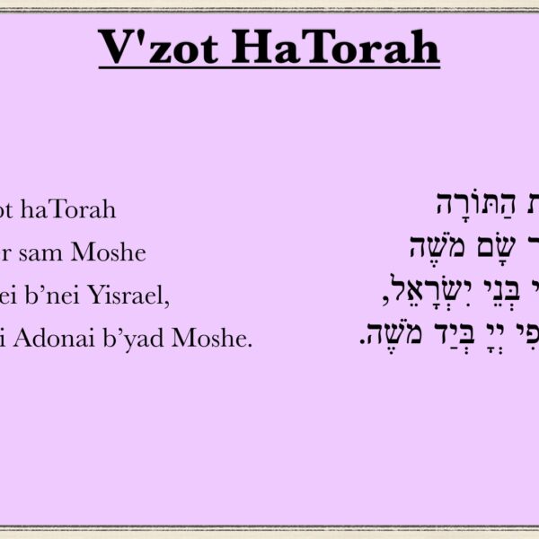 V’zot HaTorah