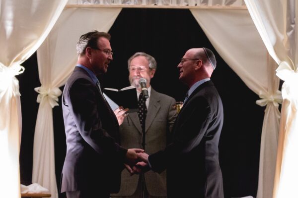 Rob and Larry under the canopy