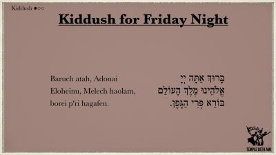 Kiddush for Erev Shabbat