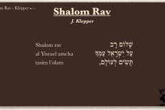 Shalom Rav- Shabbat Afternoon