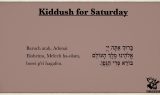 Kiddush for Saturday Morning