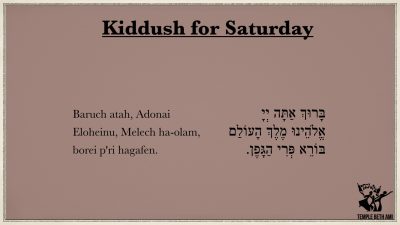 Kiddush for Saturday Morning
