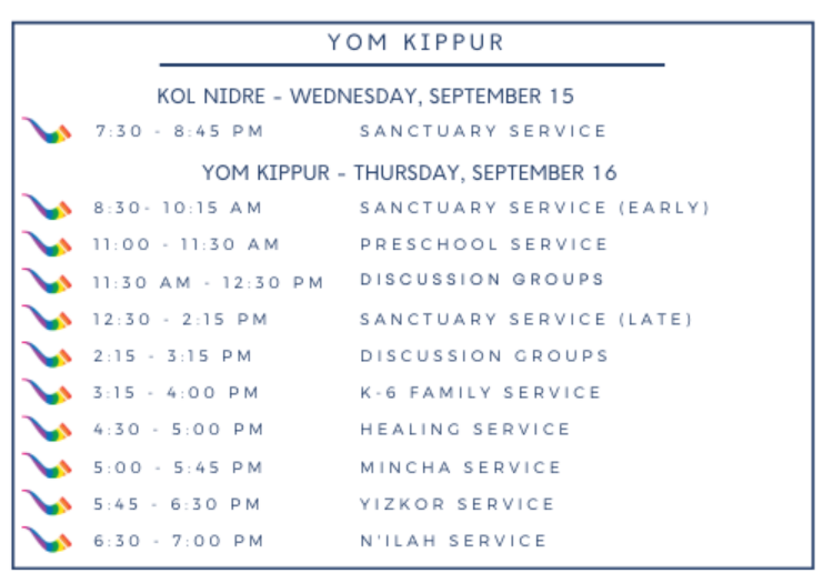 Yom Kippur 5782 Schedule Yom Kippur 5782 Schedule