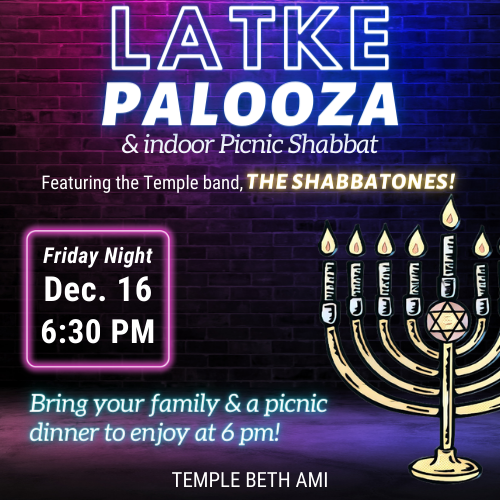 Latkepalooza - Indoor Picnic Shabbat with The Shabbatones