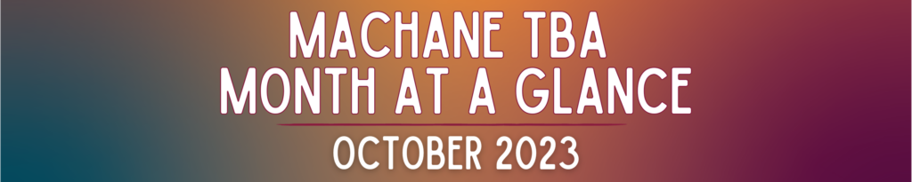 Machane TBA Month at a Glance October 2023