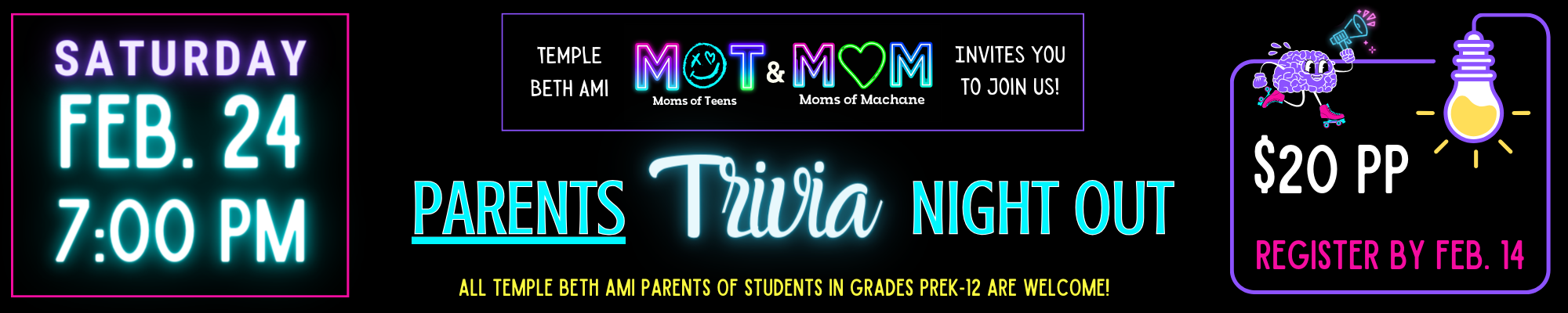 Parents Night Out Trivia Night Out Home Page Slider (2000 x 400 px)