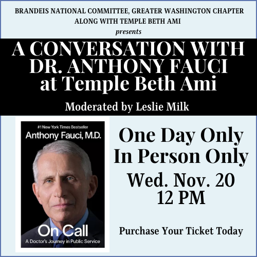 A Conversation with Dr. Anthony Fauci (In Person Only, Registration Required)